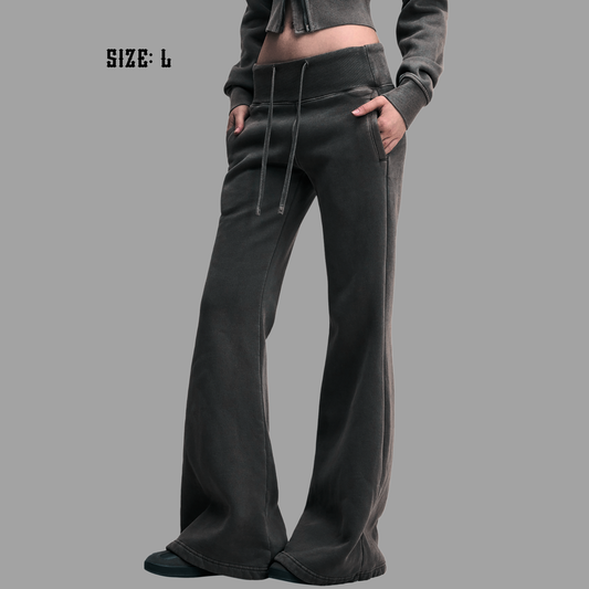 Vintage Washed Flared Fleece Pants