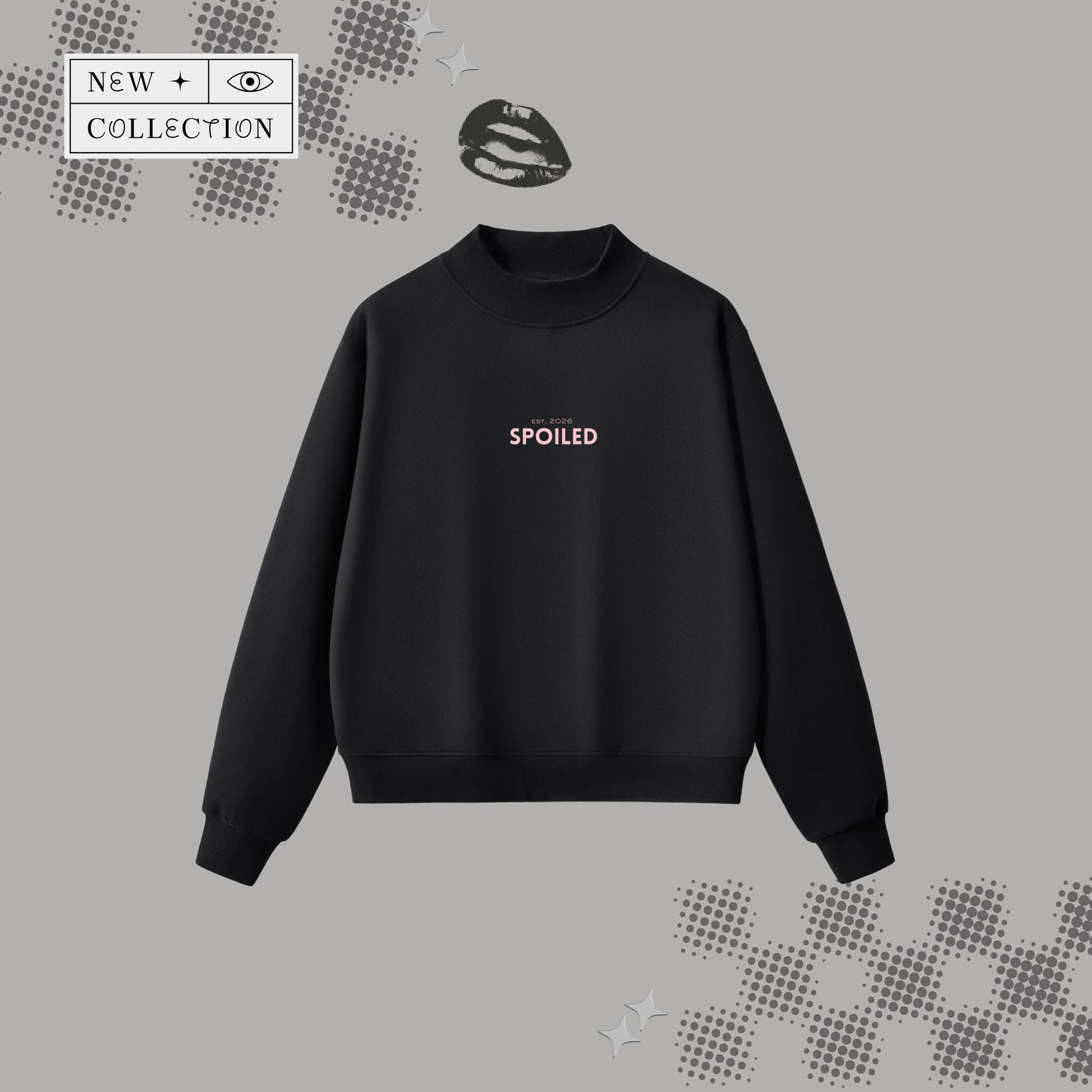 SPOILED™ Heavyweight Black Fleece Sweatshirt | 350 GSM | The Pink Cult
