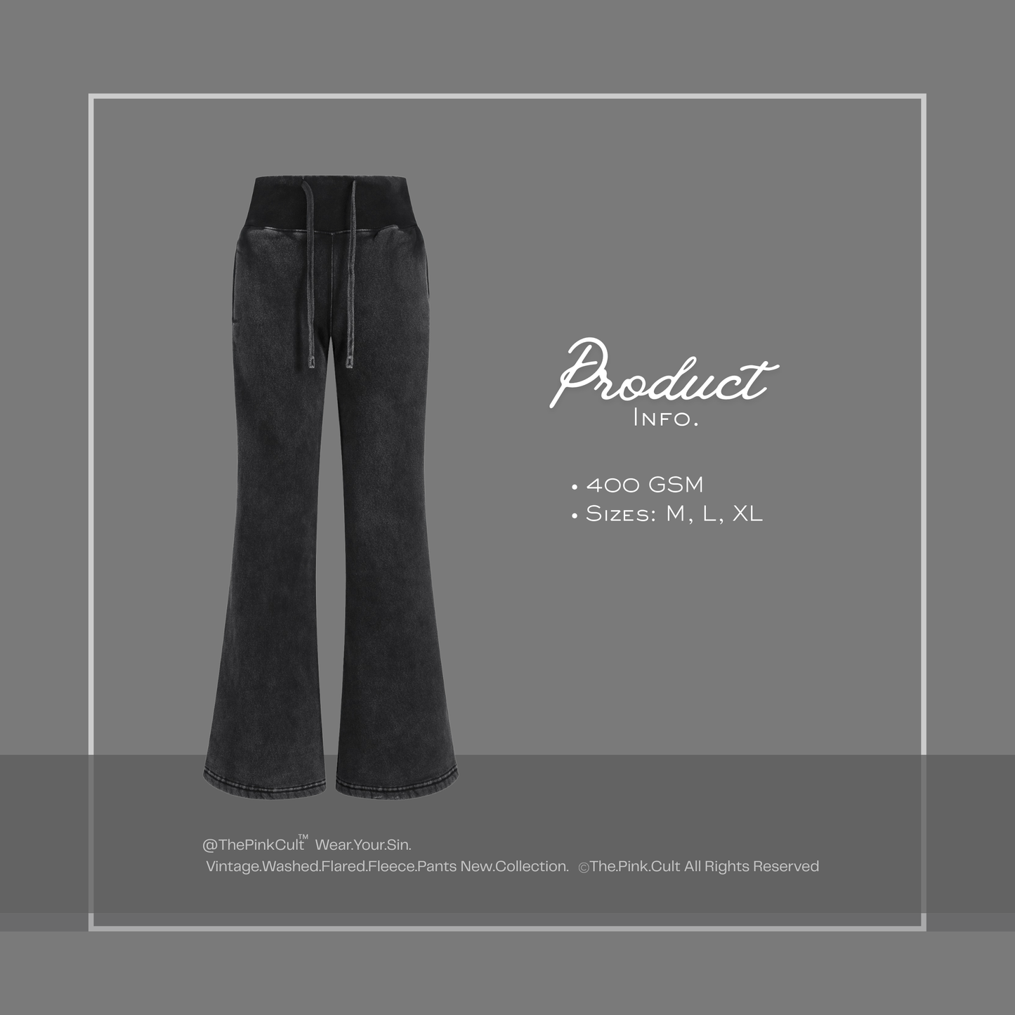 Vintage Washed Flared Fleece Pants