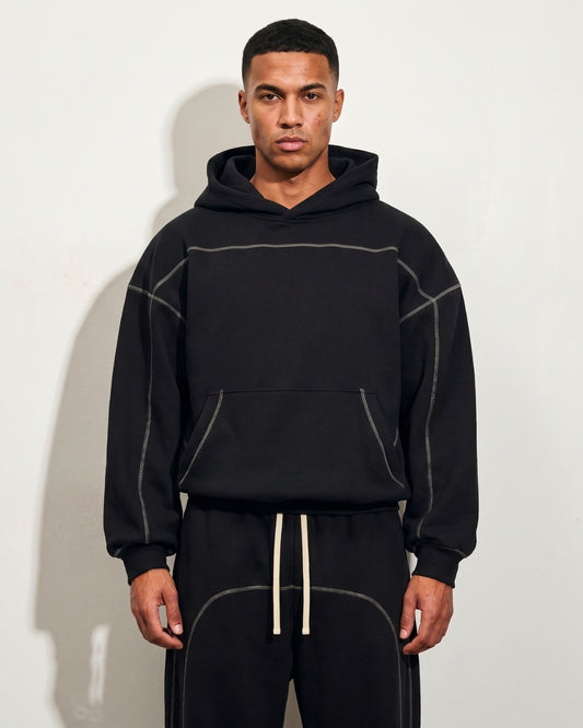Contrast Boxy Hoodie| HD-CS02