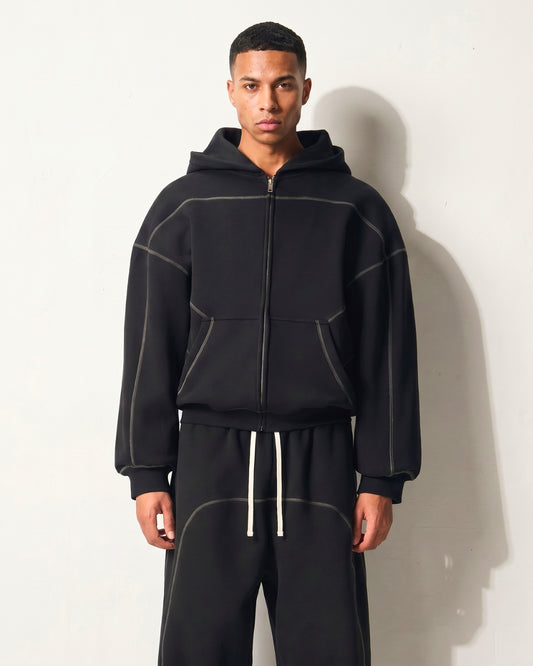 Contrast Zip Hoodie | HD-CS01