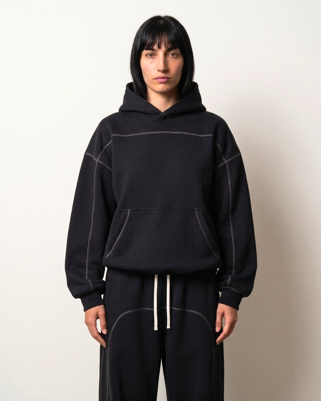 Contrast Boxy Hoodie| HD-CS02