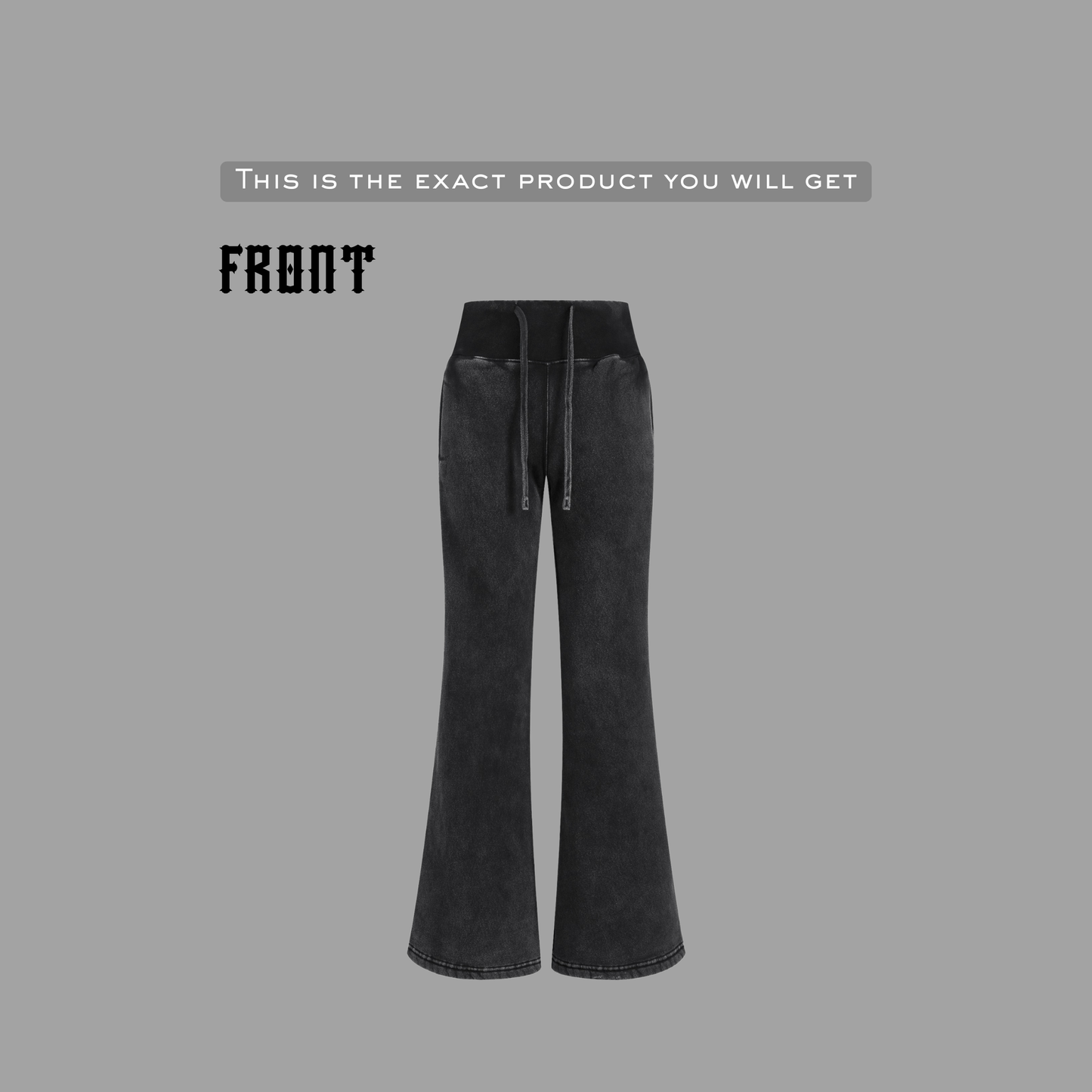 Vintage Washed Flared Fleece Pants