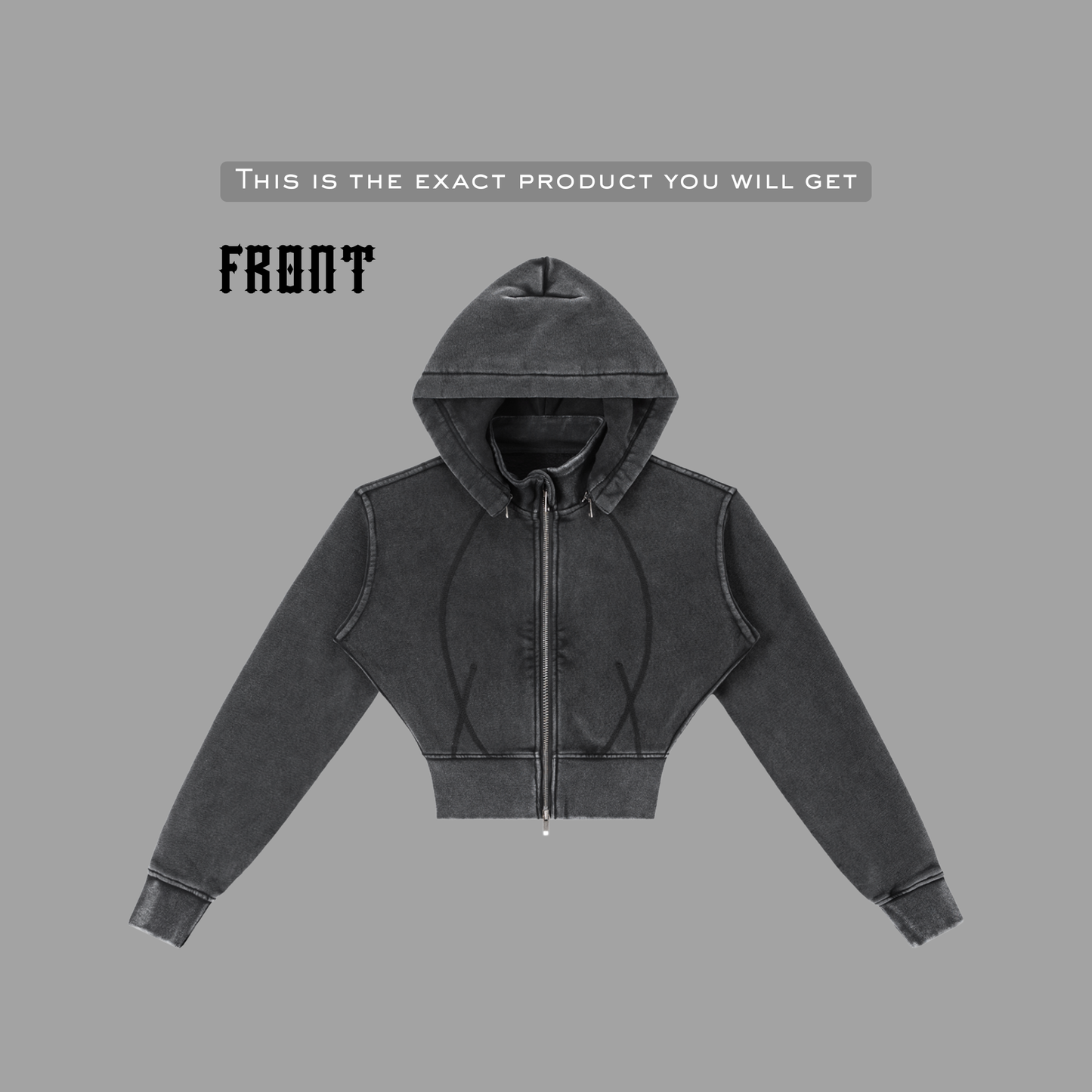 "Pretty Girl" Statement Cropped Hoodie | Vintage Washed Fleece Hoodie