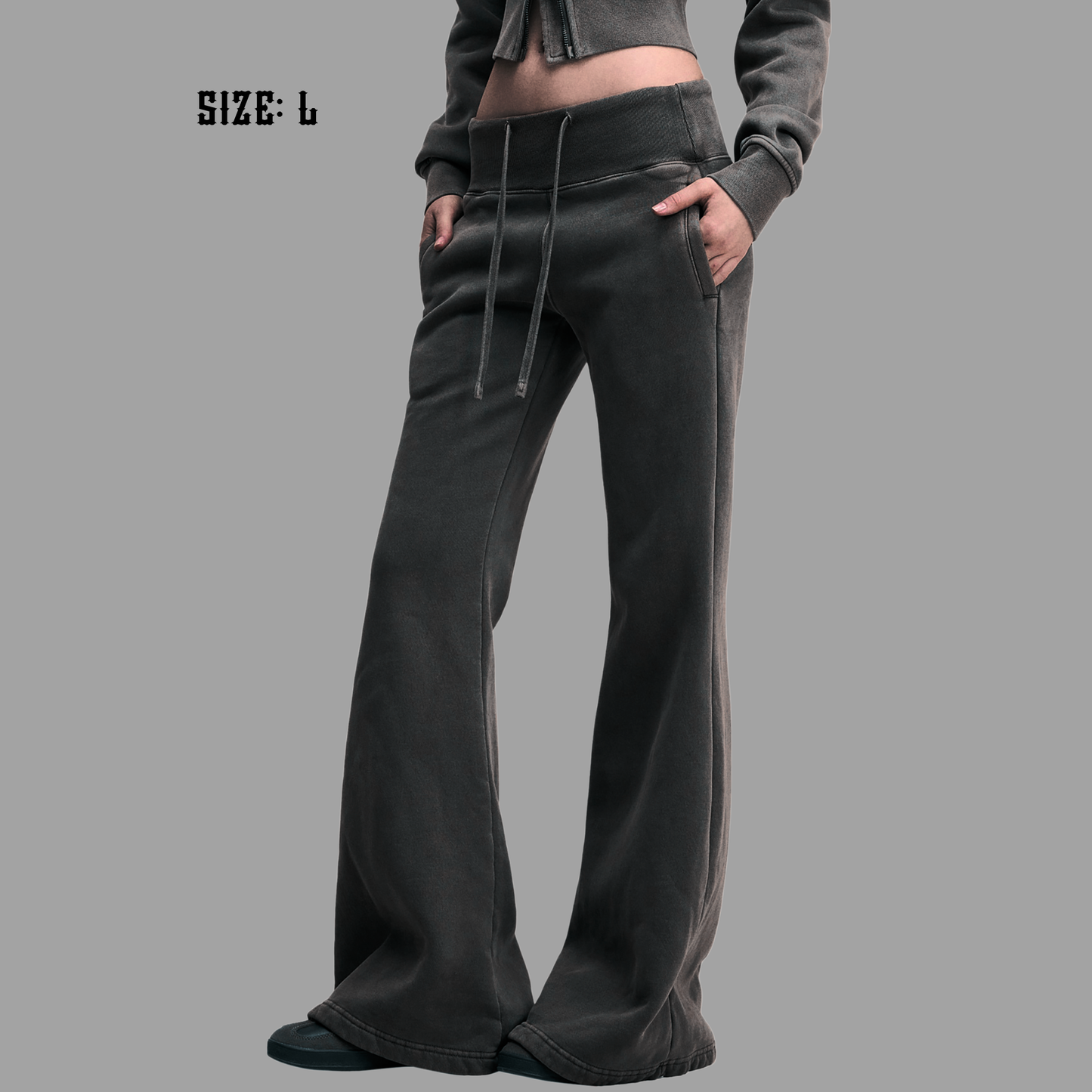 Vintage Washed Flared Fleece Pants