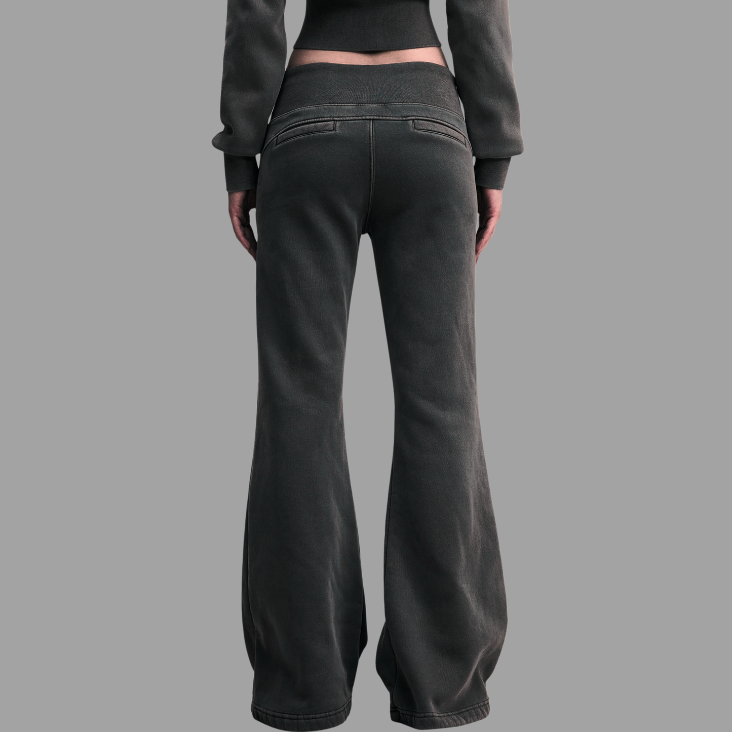 Vintage Washed Flared Fleece Pants