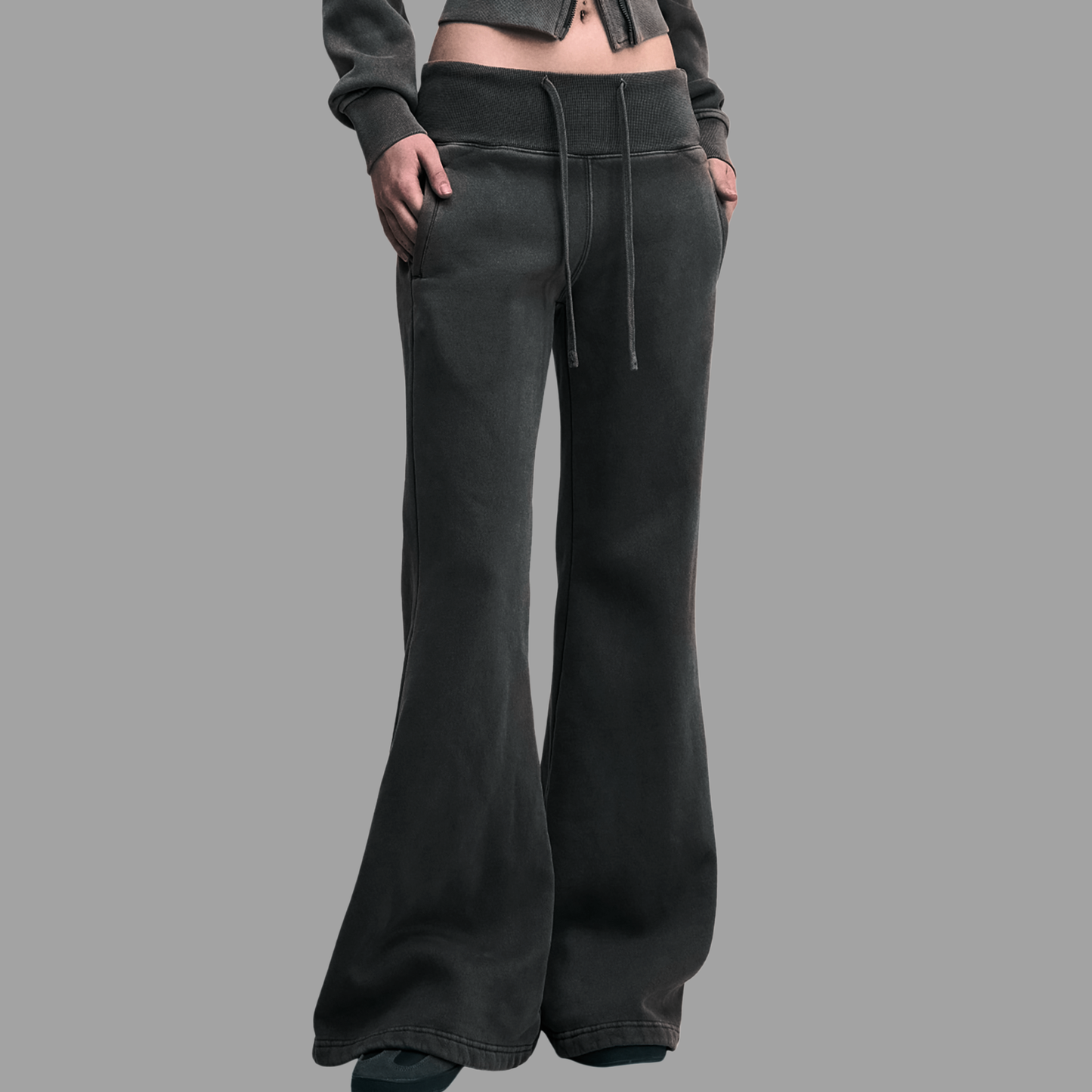 Vintage Washed Flared Fleece Pants