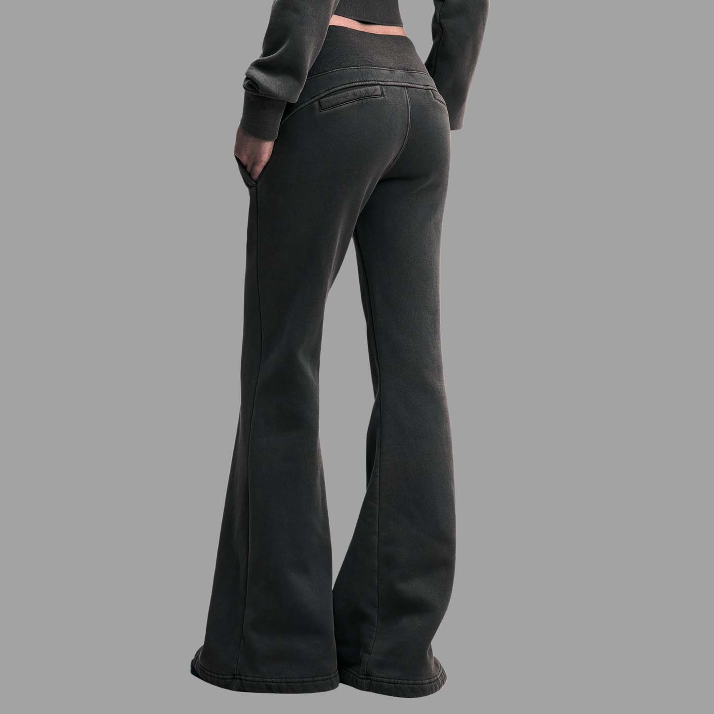 Vintage Washed Flared Fleece Pants