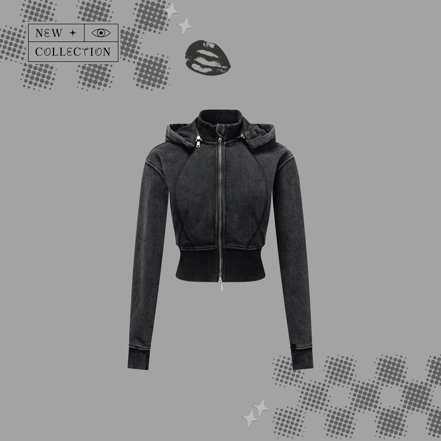 "Pretty Girl" Statement Cropped Hoodie | Vintage Washed Fleece Hoodie