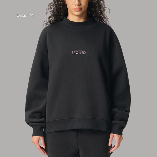 SPOILED™ Heavyweight Black Fleece Sweatshirt | 350 GSM | The Pink Cult