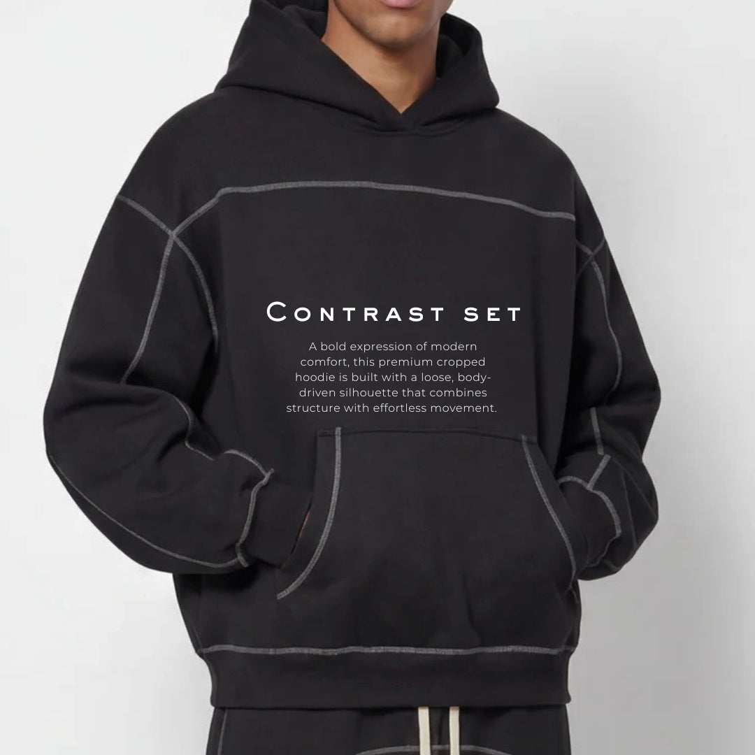 Contrast Boxy Hoodie| HD-CS02