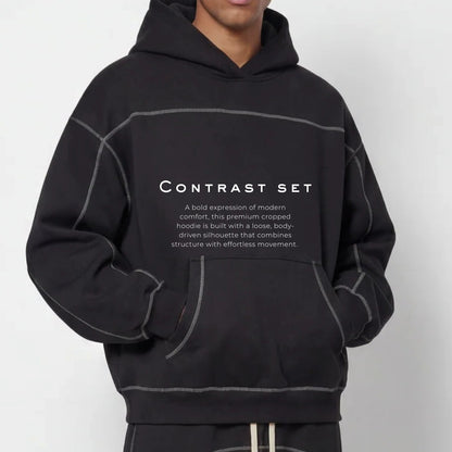 Contrast Boxy Hoodie| HD-CS02
