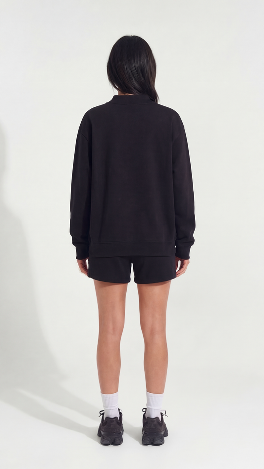 Black Fleece Sweatshirt | Plush Hours