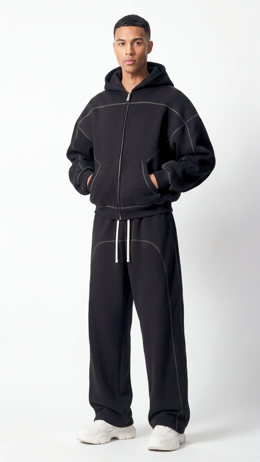 Contrast Zip Hoodie | HD-CS01