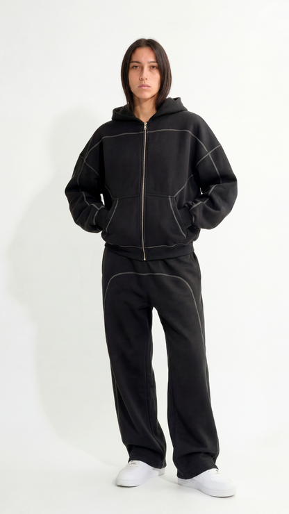 Contrast Zip Hoodie | HD-CS01