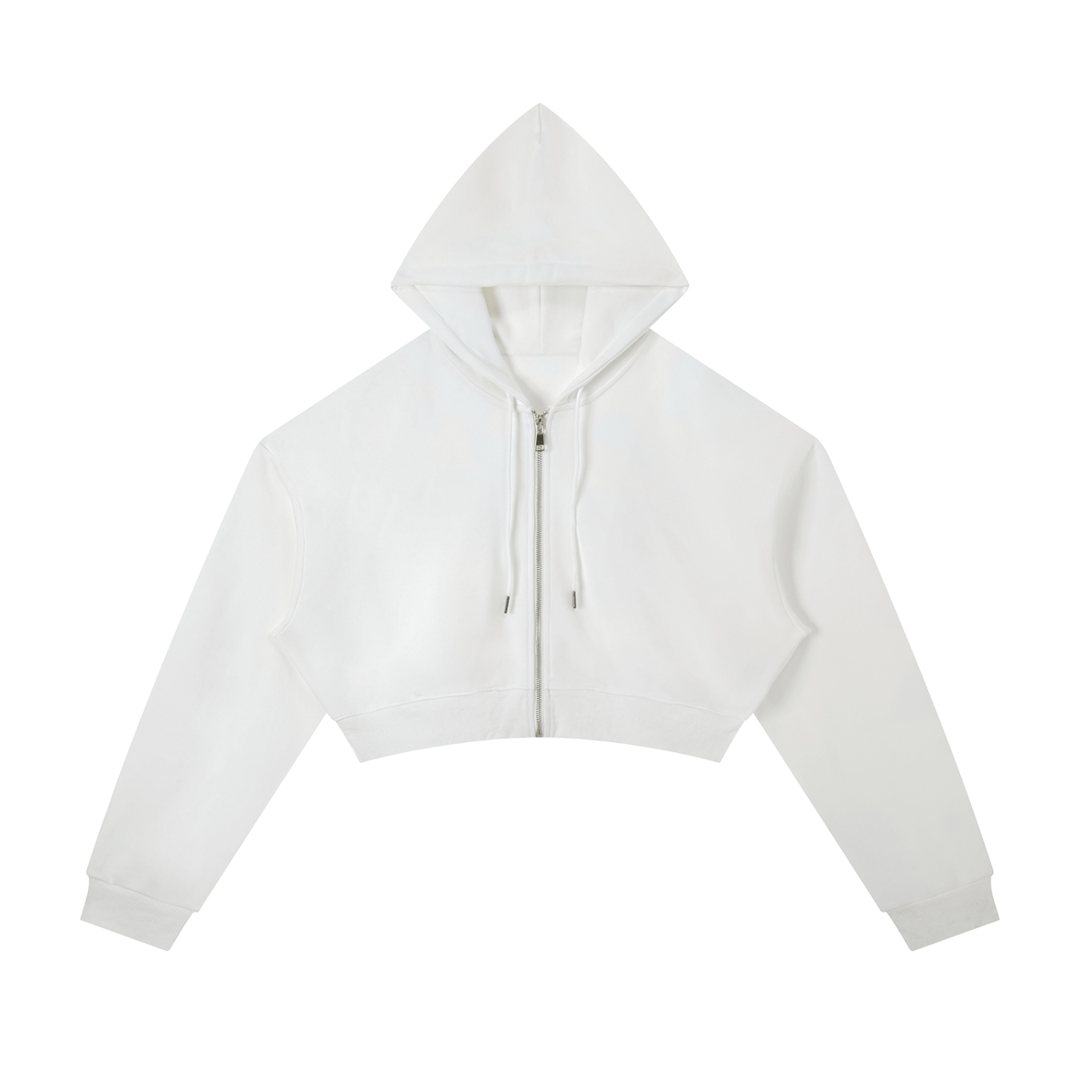 Essential Cropped Zip-Up Hoodie