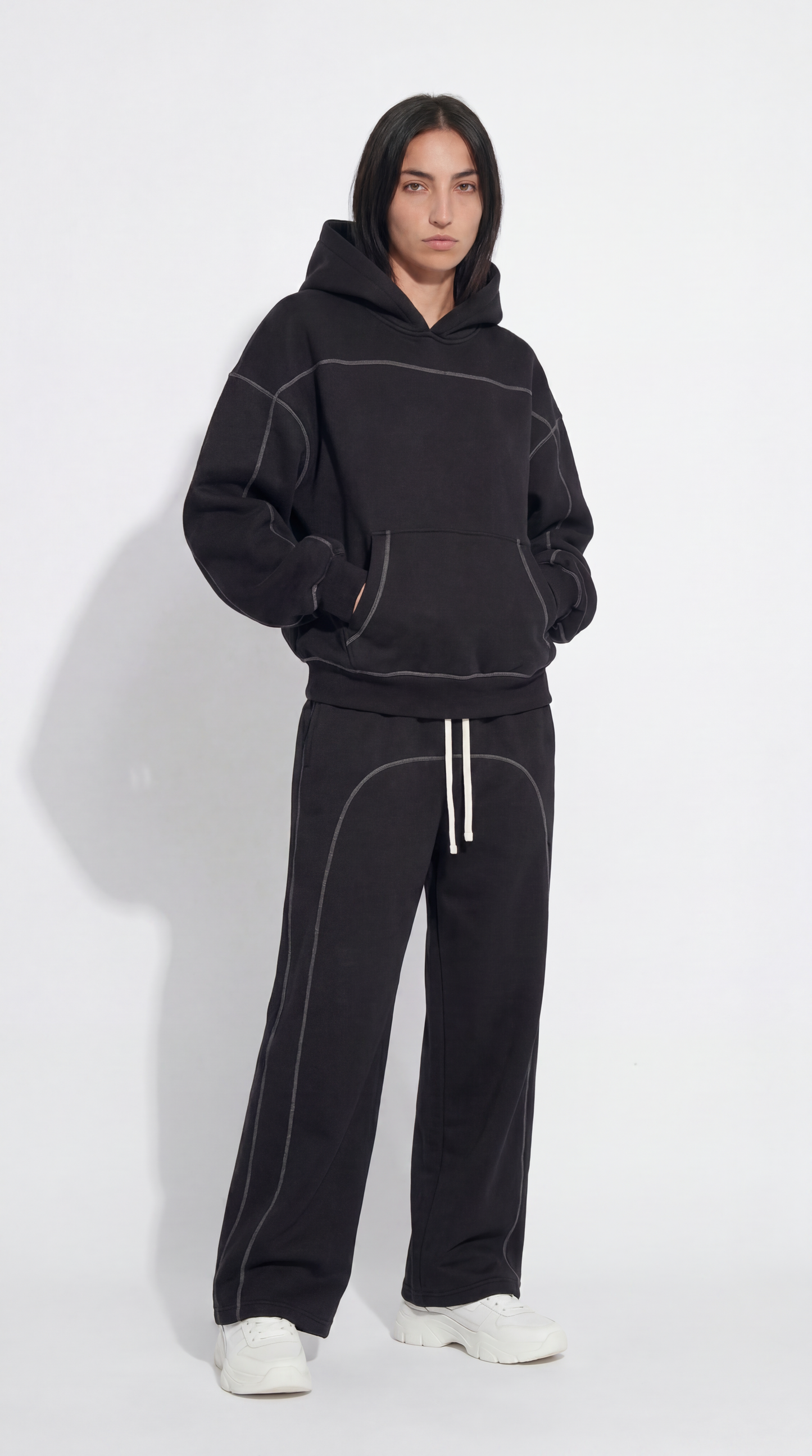 Contrast Boxy Hoodie| HD-CS02