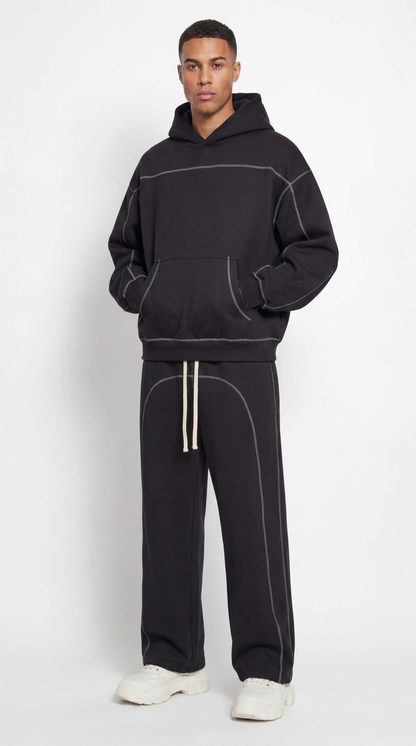 Contrast Boxy Hoodie| HD-CS02