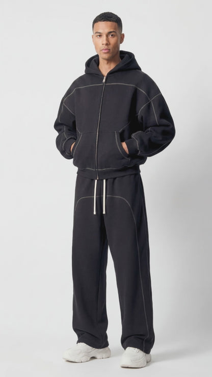 Contrast Zip Hoodie | HD-CS01
