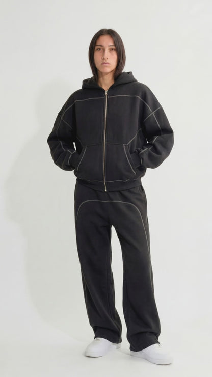 Contrast Zip Hoodie | HD-CS01